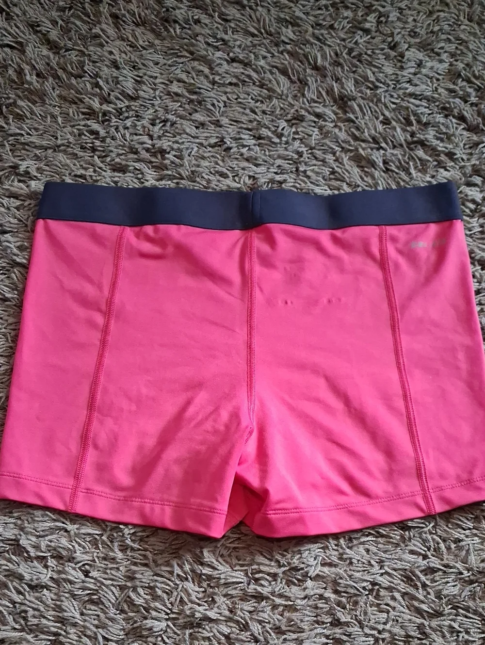 Nike Pink Women's Athletic Compression Shorts with Grey Waistband Size L Large
